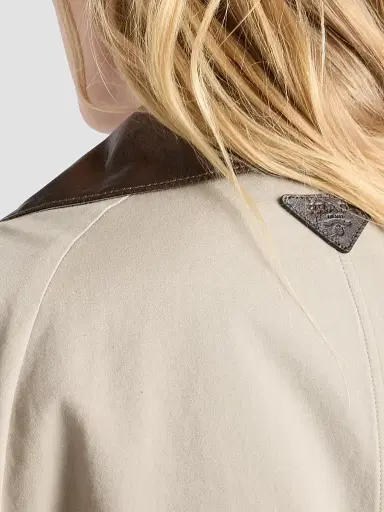 Prada Women's Single-Breasted Old Poplin Coat - Beige Khaki | Thumbnail 5 Prada Women's Single-Breasted Old Poplin Coat - Beige Khaki | Thumbnail 5