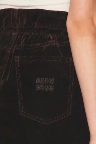 Miu Miu Velvet Mini Skirt | Thumbnail 4 Miu Miu Velvet Mini Skirt | Thumbnail 4