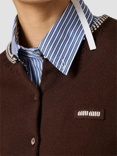 Miu Miu Cotton Cardigan | Thumbnail 4 Miu Miu Cotton Cardigan | Thumbnail 4