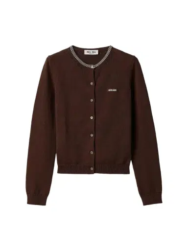 Miu Miu Cotton Cardigan | Thumbnail 1 Miu Miu Cotton Cardigan | Thumbnail 1
