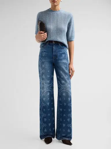Veronica Beard Women's Taylor High-Rise Wide-Leg Jeans | Thumbnail 2 Veronica Beard Women's Taylor High-Rise Wide-Leg Jeans | Thumbnail 2