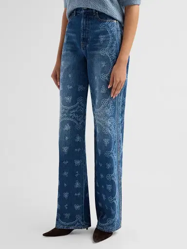 Veronica Beard Women's Taylor High-Rise Wide-Leg Jeans | Thumbnail 4 Veronica Beard Women's Taylor High-Rise Wide-Leg Jeans | Thumbnail 4