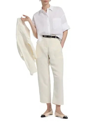 TWP Women's Next Ex Cotton-Silk Button-Front Shirt - White | Thumbnail 2 TWP Women's Next Ex Cotton-Silk Button-Front Shirt - White | Thumbnail 2