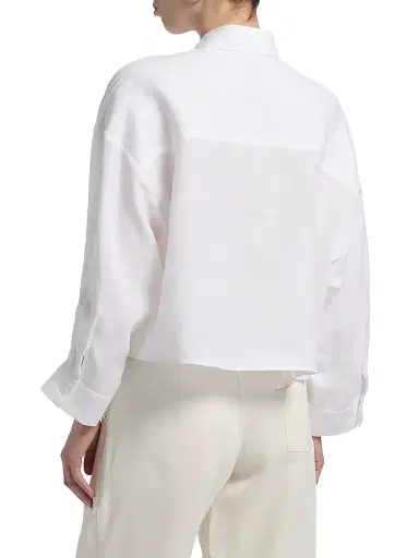 TWP Women's Next Ex Cotton-Silk Button-Front Shirt - White | Thumbnail 5 TWP Women's Next Ex Cotton-Silk Button-Front Shirt - White | Thumbnail 5