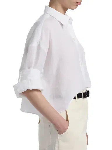 TWP Women's Next Ex Cotton-Silk Button-Front Shirt - White | Thumbnail 6 TWP Women's Next Ex Cotton-Silk Button-Front Shirt - White | Thumbnail 6