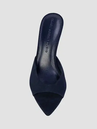 Black Suede Studio Women's Brea 80MM Suede Mules - Midnight Blue Suede - Size 12 | Thumbnail 3 Black Suede Studio Women's Brea 80MM Suede Mules - Midnight Blue Suede - Size 12 | Thumbnail 3