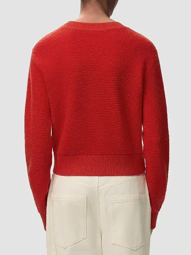 LOEWE Women's Stitch Logo Wool Sweater - Red | Thumbnail 3 LOEWE Women's Stitch Logo Wool Sweater - Red | Thumbnail 3