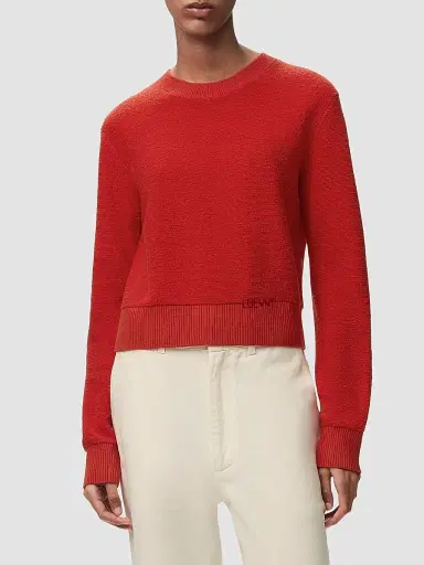 LOEWE Women's Stitch Logo Wool Sweater - Red | Thumbnail 4 LOEWE Women's Stitch Logo Wool Sweater - Red | Thumbnail 4