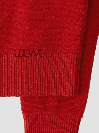 LOEWE Women's Stitch Logo Wool Sweater - Red | Thumbnail 5 LOEWE Women's Stitch Logo Wool Sweater - Red | Thumbnail 5