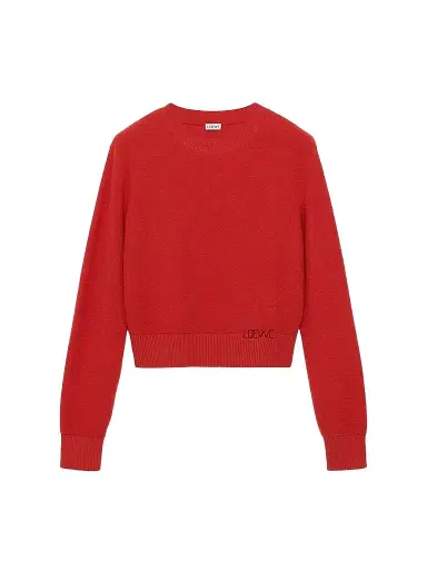 LOEWE Women's Stitch Logo Wool Sweater - Red | Thumbnail 1 LOEWE Women's Stitch Logo Wool Sweater - Red | Thumbnail 1