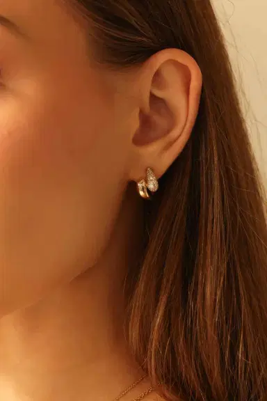 DANA REBECCA DESIGNS Diamond Bypass Taylor Elaine Hoop Earrings | Thumbnail 2 DANA REBECCA DESIGNS Diamond Bypass Taylor Elaine Hoop Earrings | Thumbnail 2