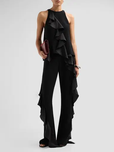 Cinq à Sept Women's Vivia Ruffled Top - Black | Thumbnail 2 Cinq à Sept Women's Vivia Ruffled Top - Black | Thumbnail 2