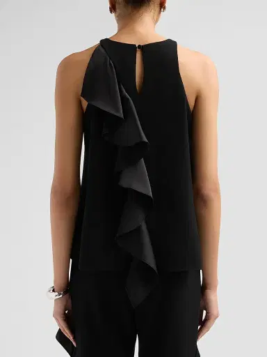 Cinq à Sept Women's Vivia Ruffled Top - Black | Thumbnail 3 Cinq à Sept Women's Vivia Ruffled Top - Black | Thumbnail 3