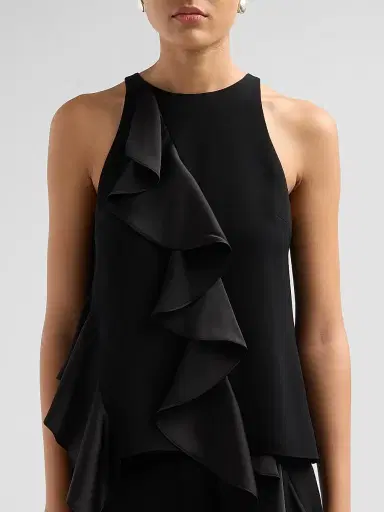 Cinq à Sept Women's Vivia Ruffled Top - Black | Thumbnail 5 Cinq à Sept Women's Vivia Ruffled Top - Black | Thumbnail 5