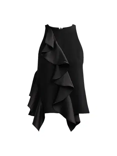 Cinq à Sept Women's Vivia Ruffled Top - Black | Thumbnail 1 Cinq à Sept Women's Vivia Ruffled Top - Black | Thumbnail 1