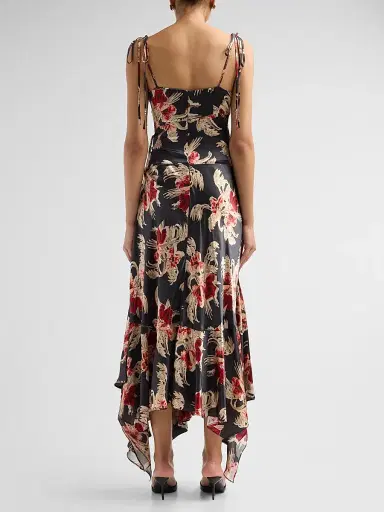 Cinq à Sept Women's Ambroisine Wilted Poppy Silk Handkerchief Maxi Dress - Obsidian Multi | Thumbnail 3 Cinq à Sept Women's Ambroisine Wilted Poppy Silk Handkerchief Maxi Dress - Obsidian Multi | Thumbnail 3