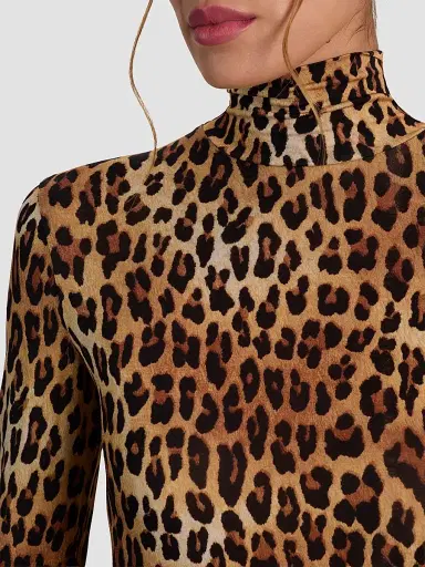 ALICE + OLIVIA Women's Delaina Leopard-Print Turtleneck Top - Spotted Leopard | Thumbnail 5 ALICE + OLIVIA Women's Delaina Leopard-Print Turtleneck Top - Spotted Leopard | Thumbnail 5