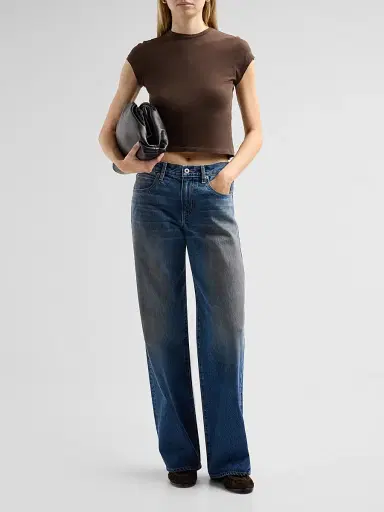SLVRLAKE Women's Mica Distressed Wash Wide-Leg Jeans | Thumbnail 2 SLVRLAKE Women's Mica Distressed Wash Wide-Leg Jeans | Thumbnail 2