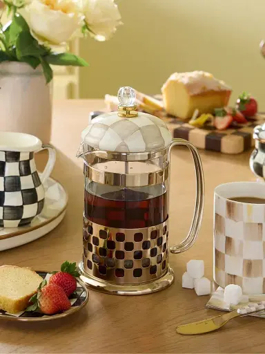 MacKenzie-Childs Mocha Check French Press | Thumbnail 4 MacKenzie-Childs Mocha Check French Press | Thumbnail 4