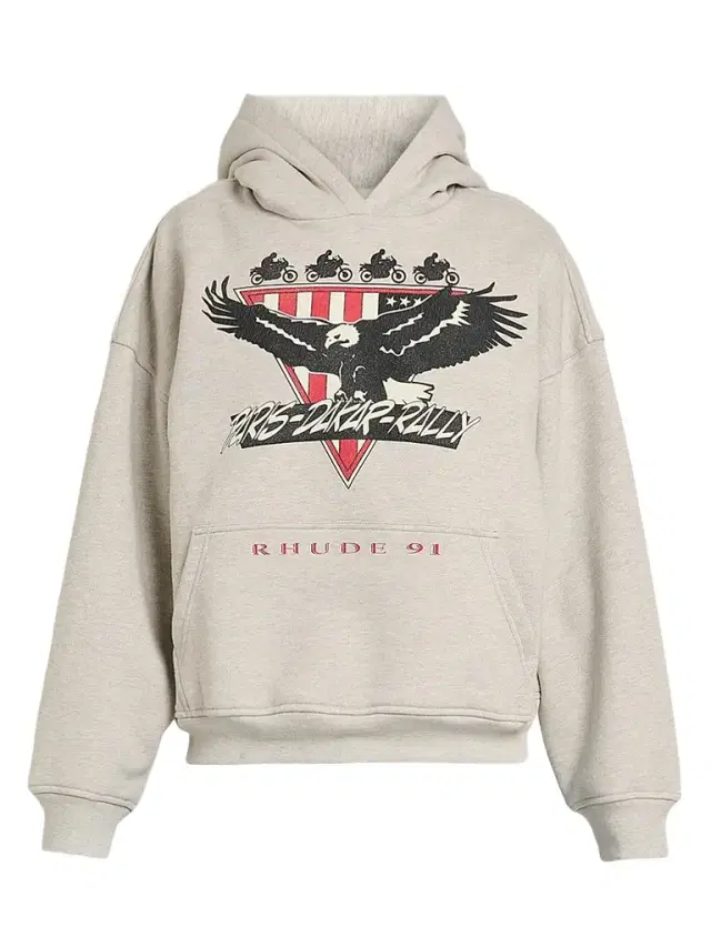 Men's Stage Racing Logo Cotton-Blend Hoodie - Heather Grey Black Men's Stage Racing Logo Cotton-Blend Hoodie - Heather Grey Black