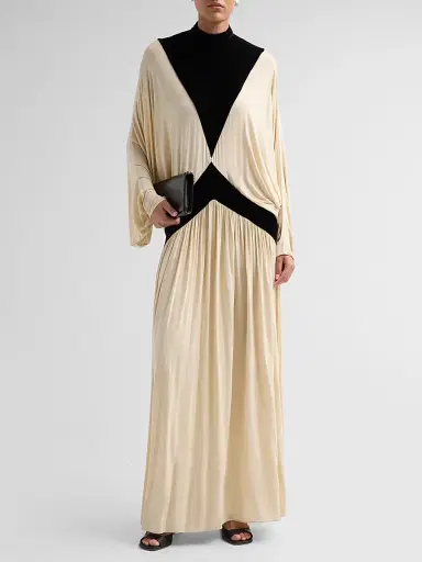 Zimmermann Women's Valiant Deco Batwing Dress - Black Cream | Thumbnail 2 Zimmermann Women's Valiant Deco Batwing Dress - Black Cream | Thumbnail 2