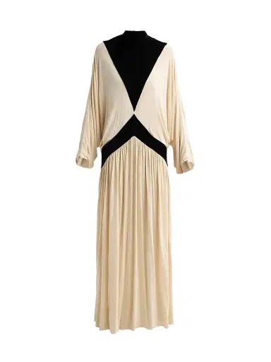 Zimmermann Women's Valiant Deco Batwing Dress - Black Cream | Thumbnail 1 Zimmermann Women's Valiant Deco Batwing Dress - Black Cream | Thumbnail 1