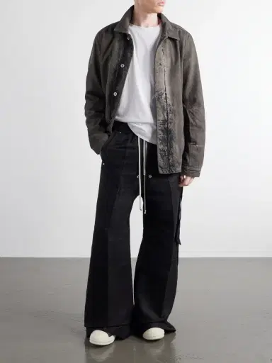 Rick Owens Wide Bela Wide-Leg Flannel Drawstring Trousers - Men | Thumbnail 2 Rick Owens Wide Bela Wide-Leg Flannel Drawstring Trousers - Men | Thumbnail 2