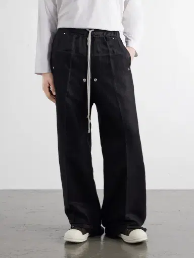 Rick Owens Wide Bela Wide-Leg Flannel Drawstring Trousers - Men | Thumbnail 3 Rick Owens Wide Bela Wide-Leg Flannel Drawstring Trousers - Men | Thumbnail 3