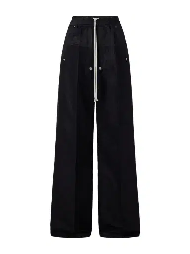 Rick Owens Wide Bela Wide-Leg Flannel Drawstring Trousers - Men | Thumbnail 1 Rick Owens Wide Bela Wide-Leg Flannel Drawstring Trousers - Men | Thumbnail 1