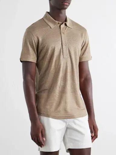 Orlebar Brown Sebastian Linen-Jersey Polo Shirt - Men | Thumbnail 3 Orlebar Brown Sebastian Linen-Jersey Polo Shirt - Men | Thumbnail 3