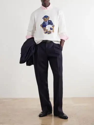 Polo Ralph Lauren Polo Bear-Jacquard Cotton Sweater - Men | Thumbnail 2 Polo Ralph Lauren Polo Bear-Jacquard Cotton Sweater - Men | Thumbnail 2