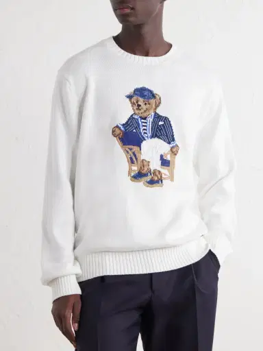 Polo Ralph Lauren Polo Bear-Jacquard Cotton Sweater - Men | Thumbnail 3 Polo Ralph Lauren Polo Bear-Jacquard Cotton Sweater - Men | Thumbnail 3