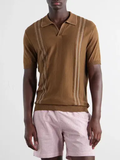 Orlebar Brown Horton Striped Silk and Organic Cotton-Blend Polo Shirt - Men | Thumbnail 3 Orlebar Brown Horton Striped Silk and Organic Cotton-Blend Polo Shirt - Men | Thumbnail 3