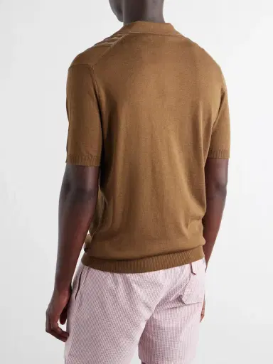 Orlebar Brown Horton Striped Silk and Organic Cotton-Blend Polo Shirt - Men | Thumbnail 4 Orlebar Brown Horton Striped Silk and Organic Cotton-Blend Polo Shirt - Men | Thumbnail 4