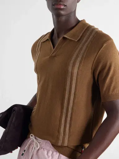 Orlebar Brown Horton Striped Silk and Organic Cotton-Blend Polo Shirt - Men | Thumbnail 5 Orlebar Brown Horton Striped Silk and Organic Cotton-Blend Polo Shirt - Men | Thumbnail 5