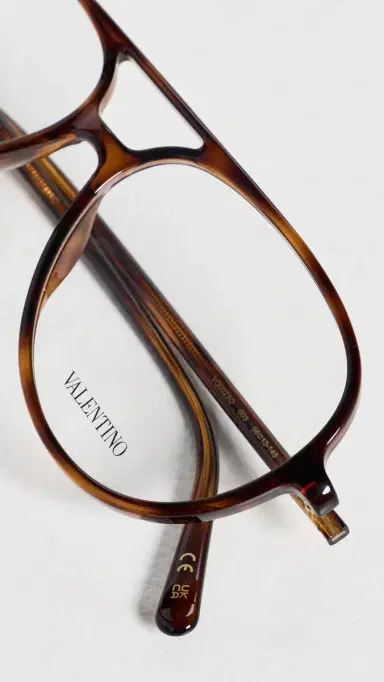 Valentino Ultralight V Logo Eyeglasses Havana/Transparent One Size | Thumbnail 5 Valentino Ultralight V Logo Eyeglasses Havana/Transparent One Size | Thumbnail 5