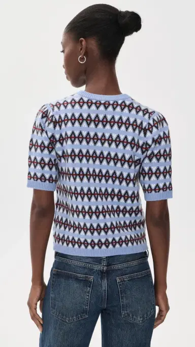 Frame The Cashmere Crew Short Sleeve Sweater | Thumbnail 3 Frame The Cashmere Crew Short Sleeve Sweater | Thumbnail 3