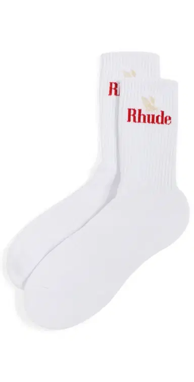 Rhude Rossa Logo Socks White/Red/Tan One Size | Thumbnail 1 Rhude Rossa Logo Socks White/Red/Tan One Size | Thumbnail 1