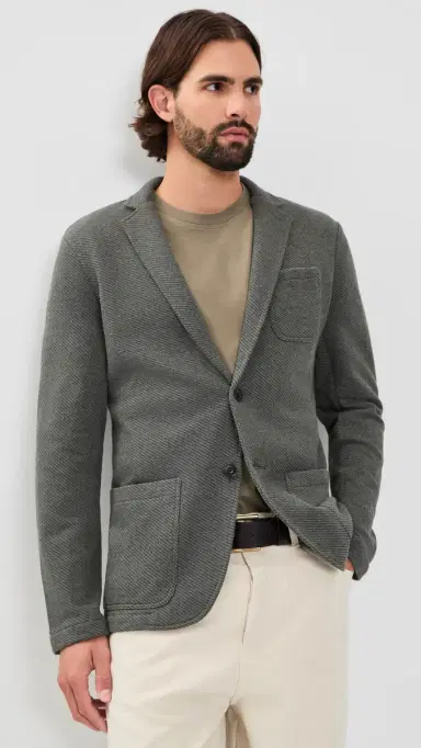 Faherty Inlet Knit Blazer Olive Charcoal elange | Thumbnail 2 Faherty Inlet Knit Blazer Olive Charcoal elange | Thumbnail 2