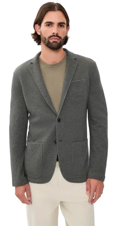 Faherty Inlet Knit Blazer Olive Charcoal elange | Thumbnail 1 Faherty Inlet Knit Blazer Olive Charcoal elange | Thumbnail 1