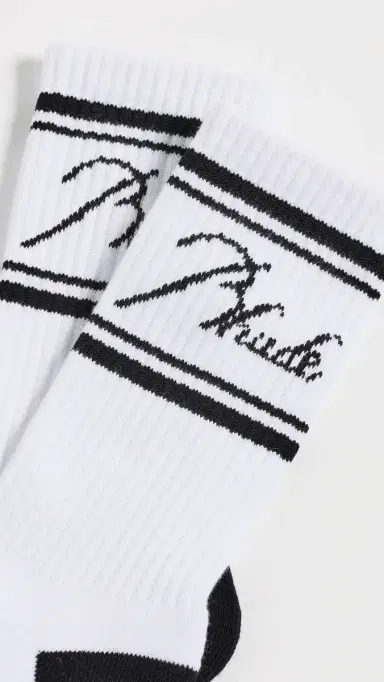 Rhude Contrast Script Logo Socks White / Black One Size | Thumbnail 3 Rhude Contrast Script Logo Socks White / Black One Size | Thumbnail 3