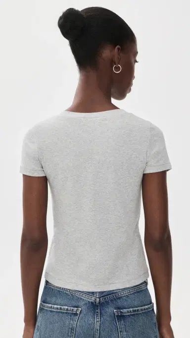 DL1961 hrunken V-Neck Tee Heather Grey | Thumbnail 3 DL1961 hrunken V-Neck Tee Heather Grey | Thumbnail 3