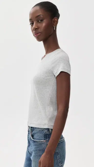DL1961 hrunken V-Neck Tee Heather Grey | Thumbnail 4 DL1961 hrunken V-Neck Tee Heather Grey | Thumbnail 4