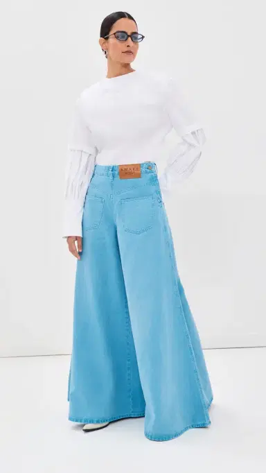 A.W.A.K.E. MODE A. W.A. K.E. MODE Super Wide Leg Mirror Jeans | Thumbnail 5 A.W.A.K.E. MODE A. W.A. K.E. MODE Super Wide Leg Mirror Jeans | Thumbnail 5
