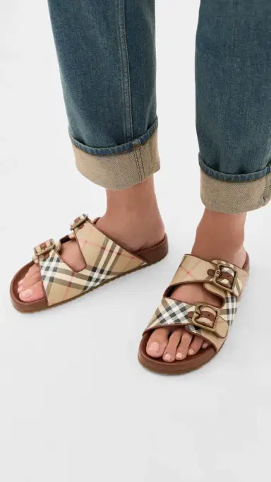 Burberry Urchin Checkered Sandals Archive Beige Ip Check | Thumbnail 3 Burberry Urchin Checkered Sandals Archive Beige Ip Check | Thumbnail 3