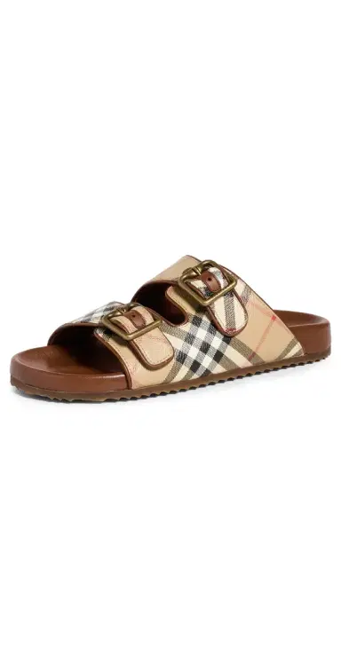 Burberry Urchin Checkered Sandals Archive Beige Ip Check | Thumbnail 1 Burberry Urchin Checkered Sandals Archive Beige Ip Check | Thumbnail 1