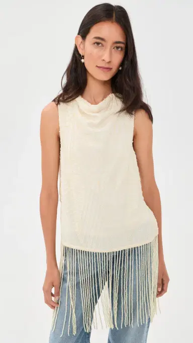 Sea Carlotta Fringe Top Cream | Thumbnail 3 Sea Carlotta Fringe Top Cream | Thumbnail 3