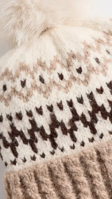 Hat Attack Fair Isle Knit Beanie /Taupe Combo One Size | Thumbnail 4 Hat Attack Fair Isle Knit Beanie /Taupe Combo One Size | Thumbnail 4