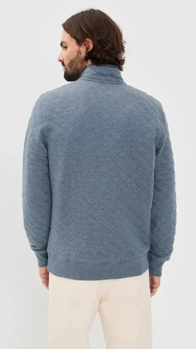 Faherty Epic Quilted Pullover Crystal Creek Heather | Thumbnail 3 Faherty Epic Quilted Pullover Crystal Creek Heather | Thumbnail 3