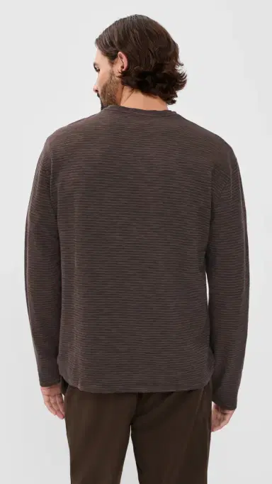 Madewell Long Sleeve Jaq Tee Dark Cocoa tripe | Thumbnail 3 Madewell Long Sleeve Jaq Tee Dark Cocoa tripe | Thumbnail 3
